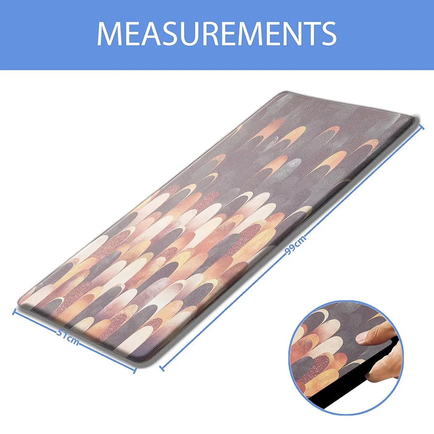 Luxe Home Columbo Anti-Fatigue Kitchen Mat - 51x99 cm Non-Slip Cushioned Comfort Mat - Warm Gradient Pattern Standing Desk Mat - Waterproof and Easy to Clean for Home and Office